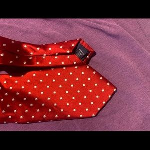 Silk Red w White Dots Paul Fredrick Necktie Tie